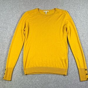 Teddy Smith Sweater, Mustard Size M, Button Sleeve Accents